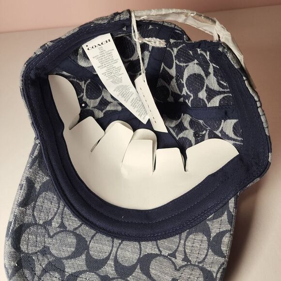 NWT Coach C6679 Blue Denim Chambray Cotton Adjustable Baseball Cap Hat - Picture 4 of 5